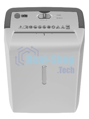 Шредер Cactus CS-SH-C5 белый (секр.P-4) фрагменты 10лист. 21лтр. скрепки скобы пл.карты