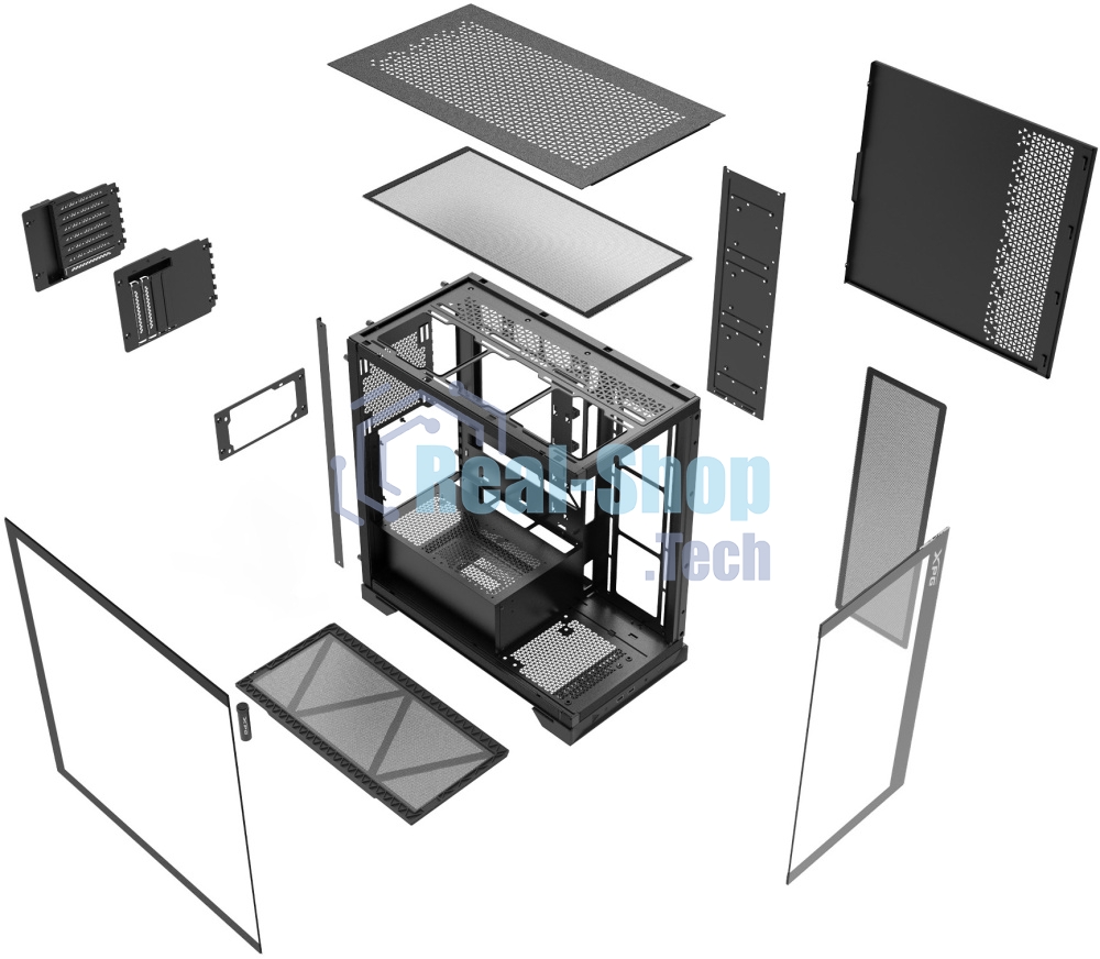 Компьютерный корпус XPG INVADER X черный (INVADERXMTWOF-BKCWW) Mid-Tower, Micro-ATX, Mini-ITX, Standard-ATX, USB 3.2 Gen2 Type-A, USB 3.2 Gen2 Type-C