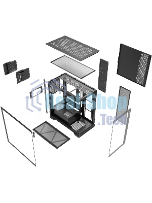 Компьютерный корпус XPG INVADER X черный (INVADERXMTWOF-BKCWW) Mid-Tower, Micro-ATX, Mini-ITX, Standard-ATX, USB 3.2 Gen2 Type-A, USB 3.2 Gen2 Type-C