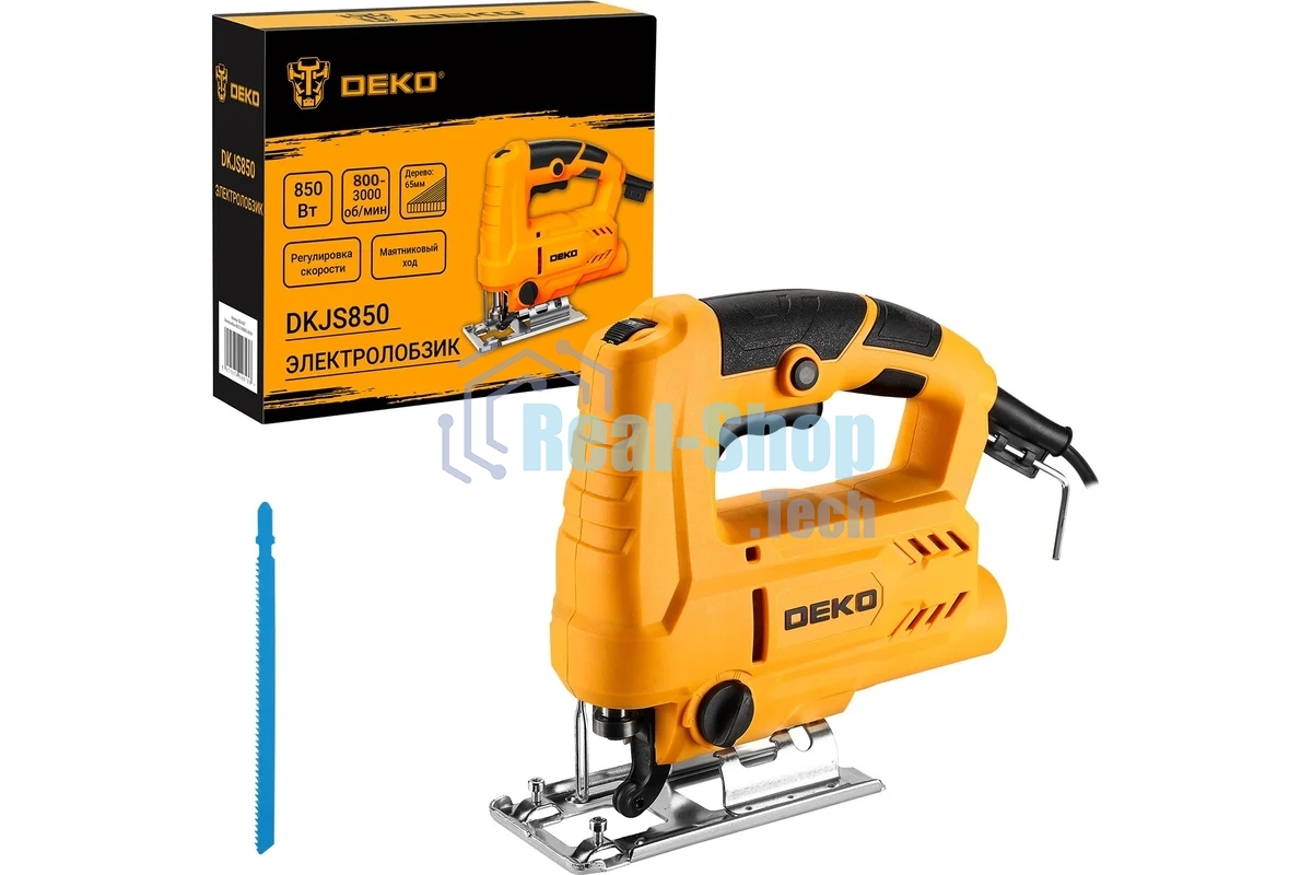 Лобзик электрический Deko DKJS850 850Вт 3000ходов/мин от электросети (кейс в комплекте)
