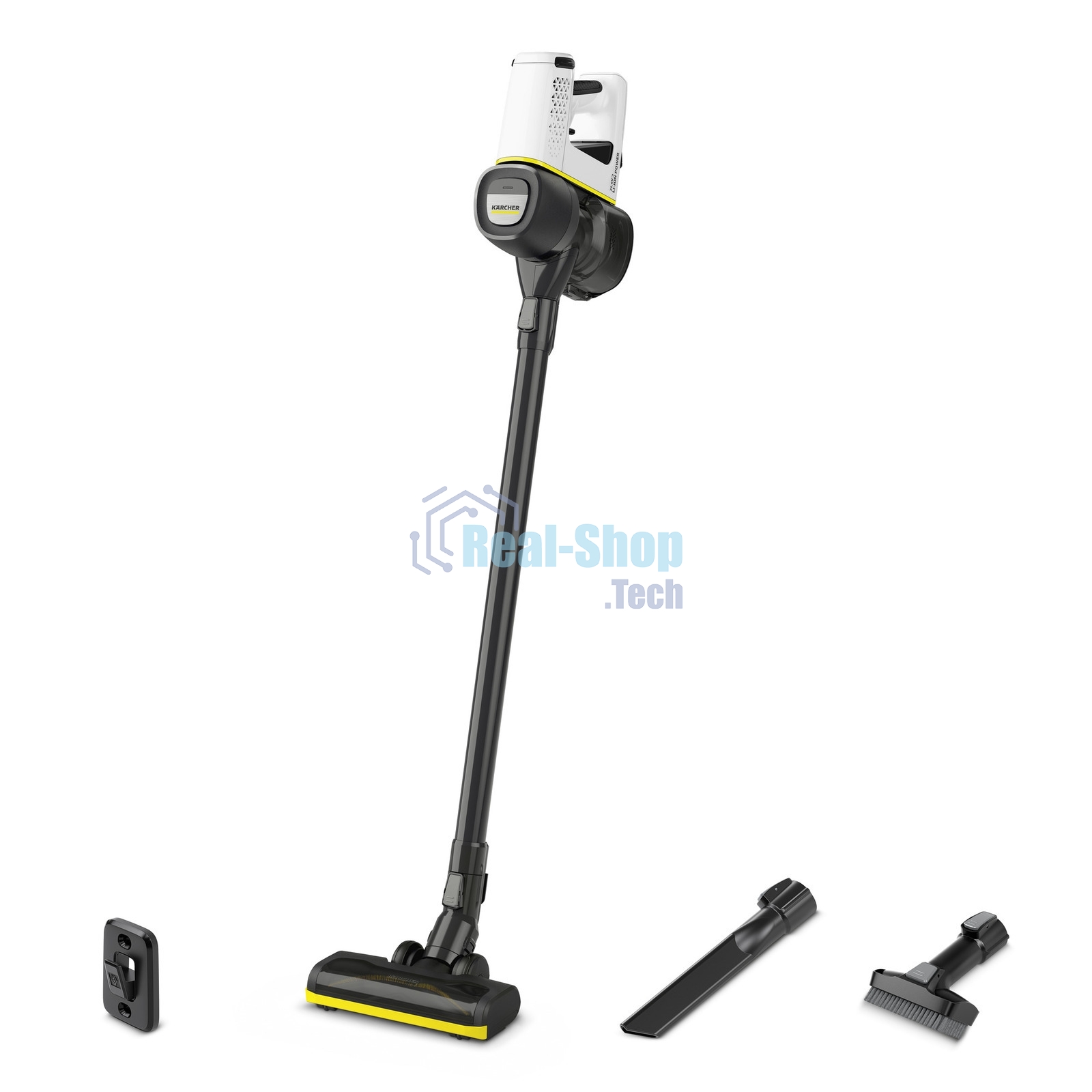 Пылесос вертикальный/ручной Karcher VC 4 Cordless myHome белый/серый, питание от аккумулятора, 140 Вт, уборка сухая, пылесборник 0.65 л, работа от АКБ max - 30 мин