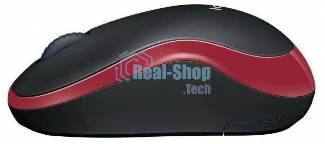 Мышь беспроводная Logitech M186 черный/красный, 1000 dpi, радиоканал, USB, кнопки - 3