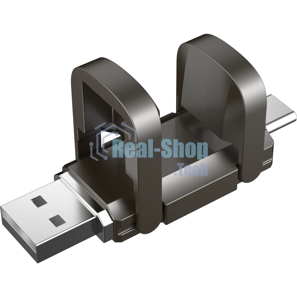 Флешка USB Dahua S809 (DHI-USB-S809-32-256Gb), 256Gb, USB 3.2 Type-A/USB Type-C, R/W 520/460, серый