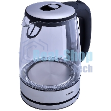 Чайник электрический Centek CT-0030 черный стекло 1.7 л, 2200 Вт, внутр. LED подсветка, защита от вкл б/воды