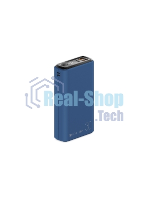 Портативный аккумулятор OLMIO QS-30, 30000mAh, 22.5W, QuickCharge3.0/PowerDelivery, LCD, темно-синий