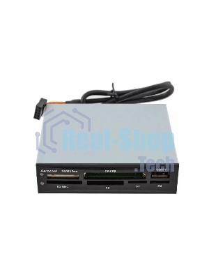 Карт-ридер внутренний AeroCool АТ-981/черный/CF/CF II/MMC/SD/MS/MS Duo/XD/T-F/M2/USB 2.0/сталь