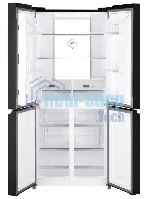 Холодильник Weissgauff WCD 450 XB NoFrost Inverter черный трехкамерный 287/163л морозилка снизу, No Frost, Side by Side