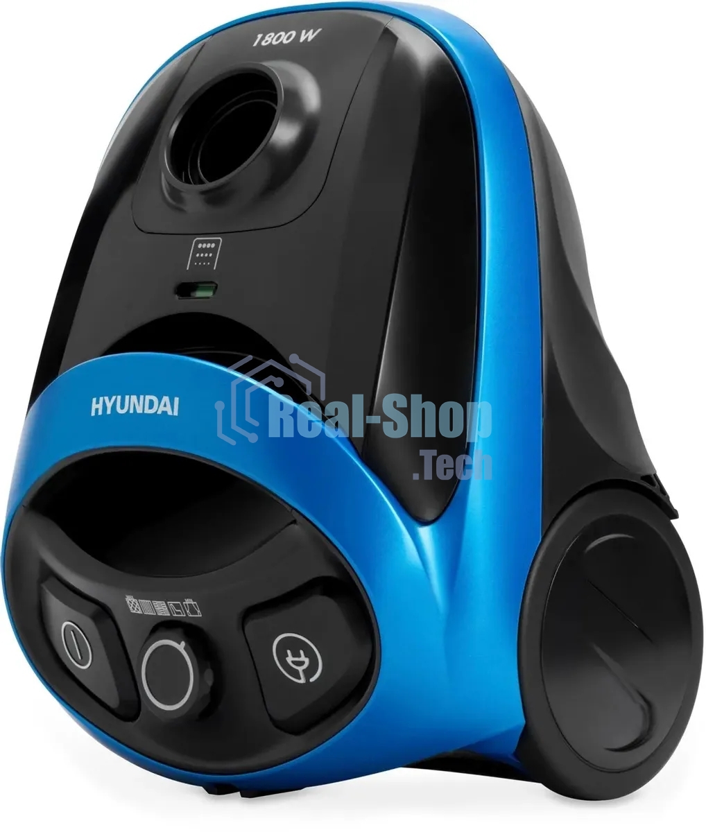Пылесос Hyundai HYV-B1550 синий/черный, 250/1800 Вт, уборка сухая, пылесборник мешок, 1.5 л (в компл.:1мешок)