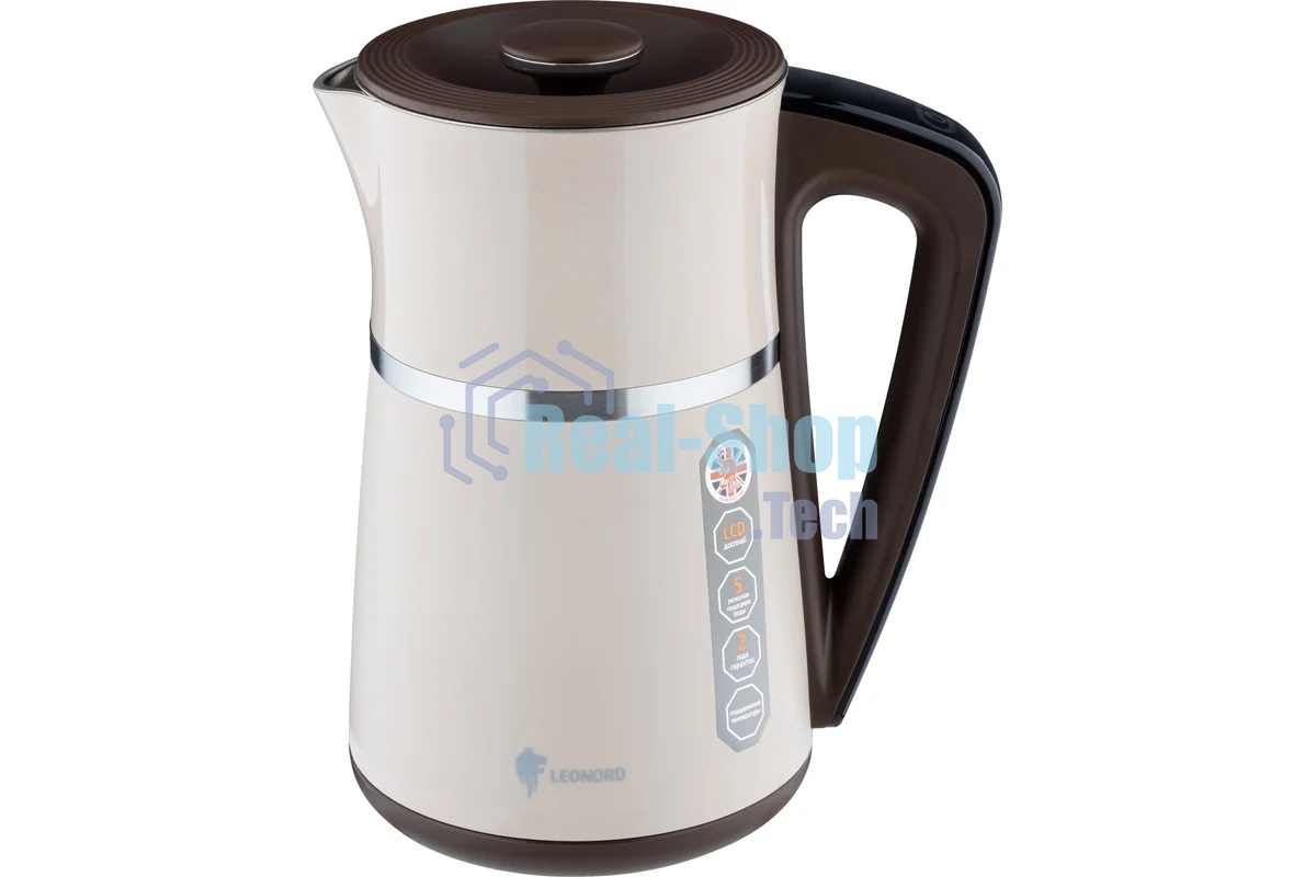 Чайник электрический LEONORD LE-1512 1,7 л, 2200 Вт, бежевый