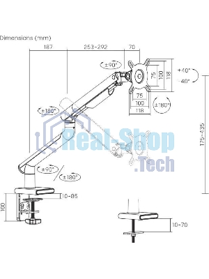 Кронштейн для мониторов Ultramounts UM713W белый 17