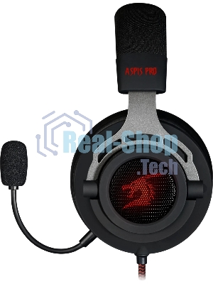 Гарнитура Defender Aspis Pro чёрный, проводная, съёмный микрофон, подсветка