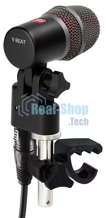 Микрофон динамический sE Electronics V BEAT инструментальный, для малых барабанов и томов, 30 Гц 19 кГц, суперкардиоида, комплектация: резьбовой адаптер, чехол на молнии, ветрозащита, гайка с накаткой для надежной фиксации микрофона