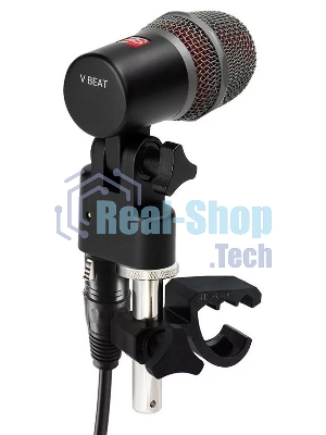 Микрофон динамический sE Electronics V BEAT инструментальный, для малых барабанов и томов, 30 Гц 19 кГц, суперкардиоида, комплектация: резьбовой адаптер, чехол на молнии, ветрозащита, гайка с накаткой для надежной фиксации микрофона