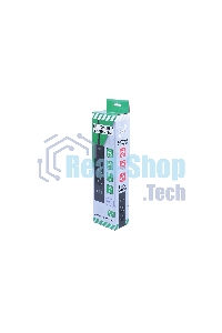 Бытовой удлинитель PowerCube, 2 р с/з вык.,3USB, 3500 Вт, 16А, 1.9 м, 3x1,0 черный PC-5B-2M