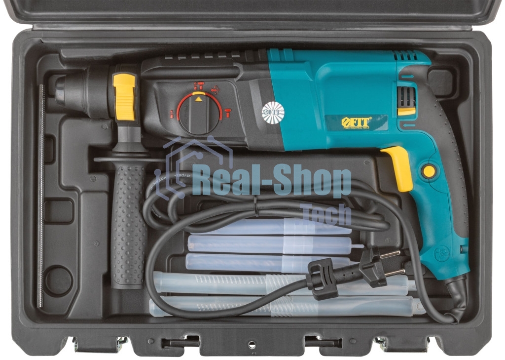 Перфоратор FIT AH-800 800 Вт, 0-900 об/мин, 0-4000 уд/мин, 3.0 Дж, 3 реж., SDS-plus, реверс, 2.8 кг, кейс