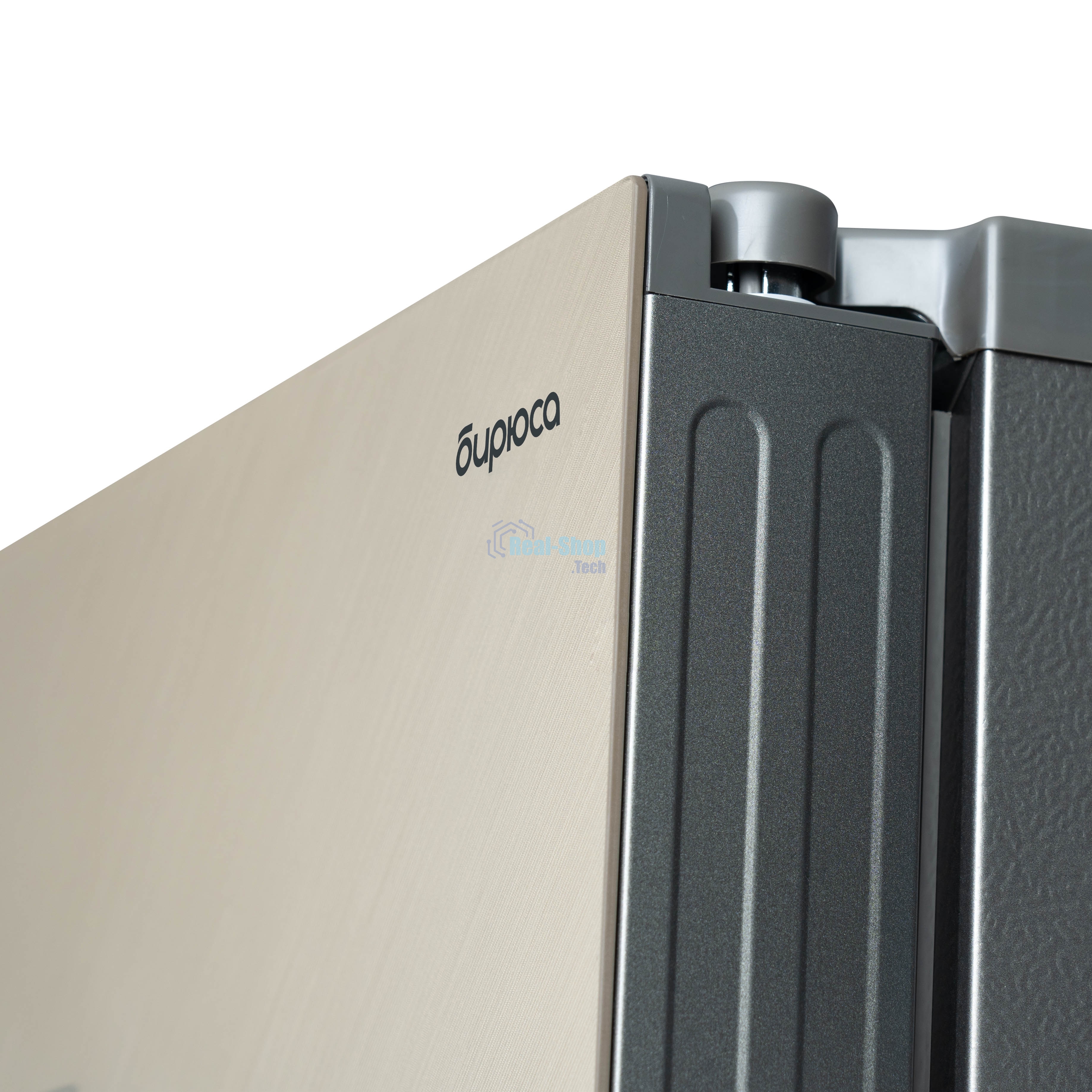 Холодильник Бирюса SBS 541 TGG текстурированное бежевое стекло двухкамерный 343/198 л морозилка слева, NoFrost, Side-by-side