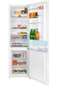 Холодильник Maunfeld MFF200NFWE белый, двухкамерный, 271/106 л, морозилка снизу, Total No Frost