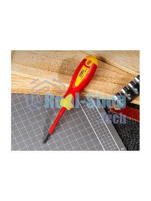 Диэлектрическая крестовая отвертка Deli DL513060 PH0х60 мм сталь Cr-V, сертификат VDE для работ под напряжением до 1000 В