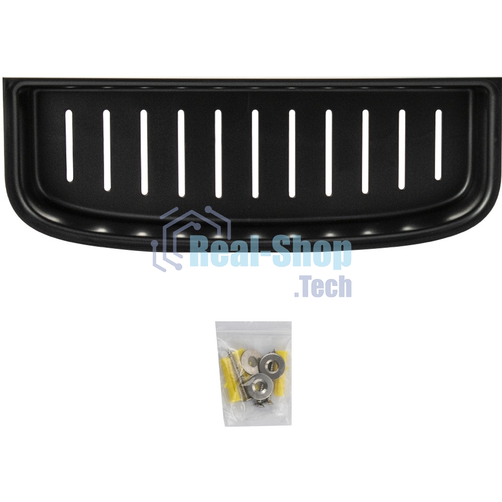 Полочка прямая из высокопрочного АБС пластика, ЧЕРНАЯ матовая, с вкладышем черного цвета BRIMIX 5676