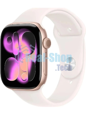 Умные часы Apple Watch Series 11 A3333 46мм OLED корп.розовое золото Sport Band рем.белый разм.брасл.:S/M (MEV64LW/A)