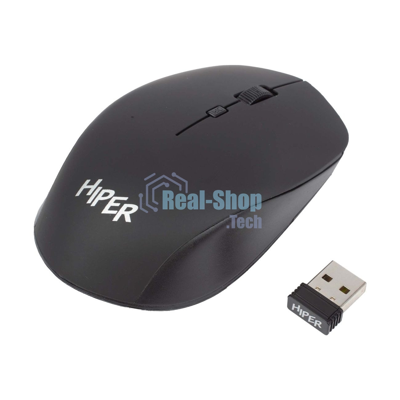 Мышь беспроводная HIPER HOMW-091 черный, 1600 dpi, радиоканал, USB, кнопки - 4