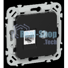 Розетка 2-местная RJ45/TV категория 5Е UTP РКТВ5е-2-0-ФлЧ черный FLITE