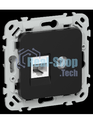 Розетка 2-местная RJ45/TV категория 5Е UTP РКТВ5е-2-0-ФлЧ черный FLITE