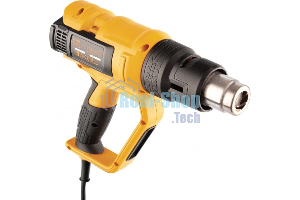 Фен технический Denzel HG-2000E, 2000 Вт, 2 режима, LCD дисплей