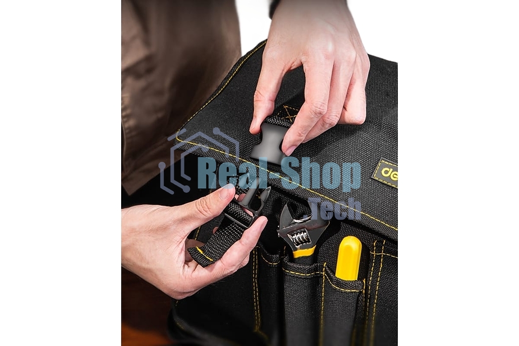 Сумка-портфель для инструментов Deli DL-P8 450 x 150 x 290мм, 8 карманов, плечевой ремень, ткань Оксфорд