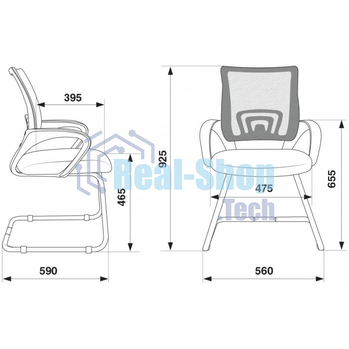 Кресло компьютерное Бюрократ CH-695N-AV/DG/TW-11 серый TW-04, сиденье черный TW-11, на полозьях
