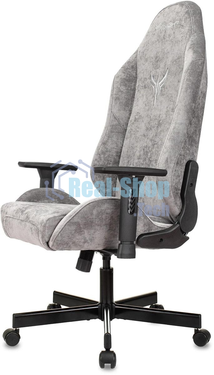 Кресло игровое Бюрократ Knight N1 Fabric серый Light-19 с подголов. крестовина металл