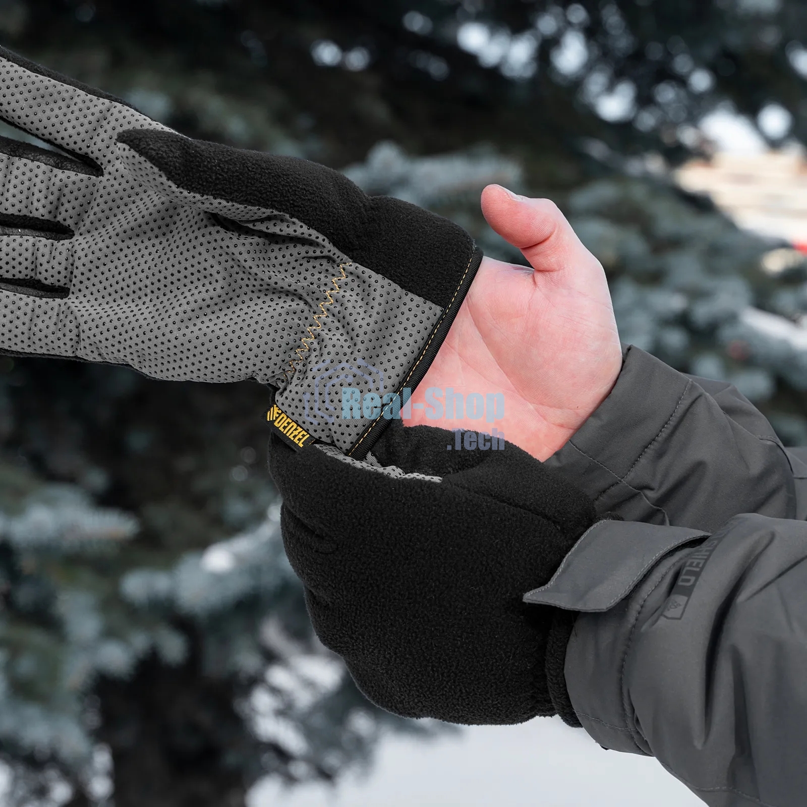 Перчатки универсальные Denzel 68097 двойные, ПВХ нанесение, размер 10