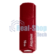 Флешка USB SmartBuy CLUE Burgundy (SB16GbCLU-BG), 16Gb, USB 2.0, R/W 20/10, красный