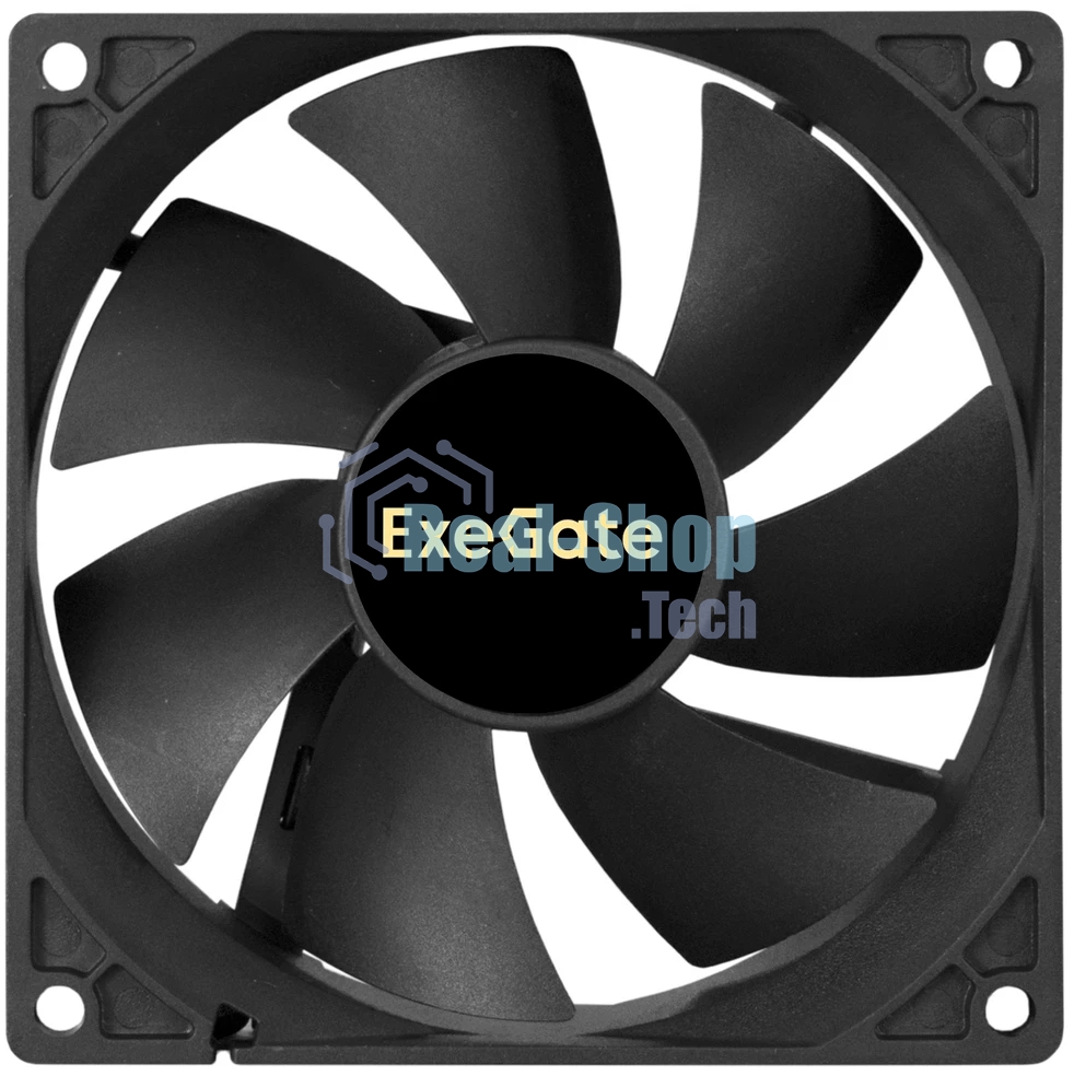 Вентилятор 12В DC ExeGate ExtraSilent ES09225S3P (92x92x25 мм, Sleeve bearing (подшипник скольжения), 3pin, 2000RPM, 25dBA)