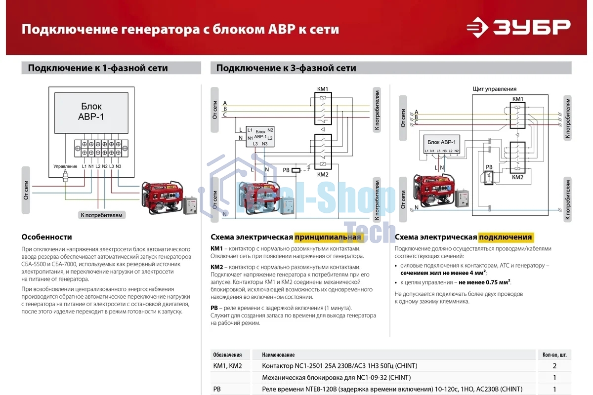 Электрогенератор бензиновый Зубр СБ-3300, 3.3 кВт, 72 дБ, 44 кг