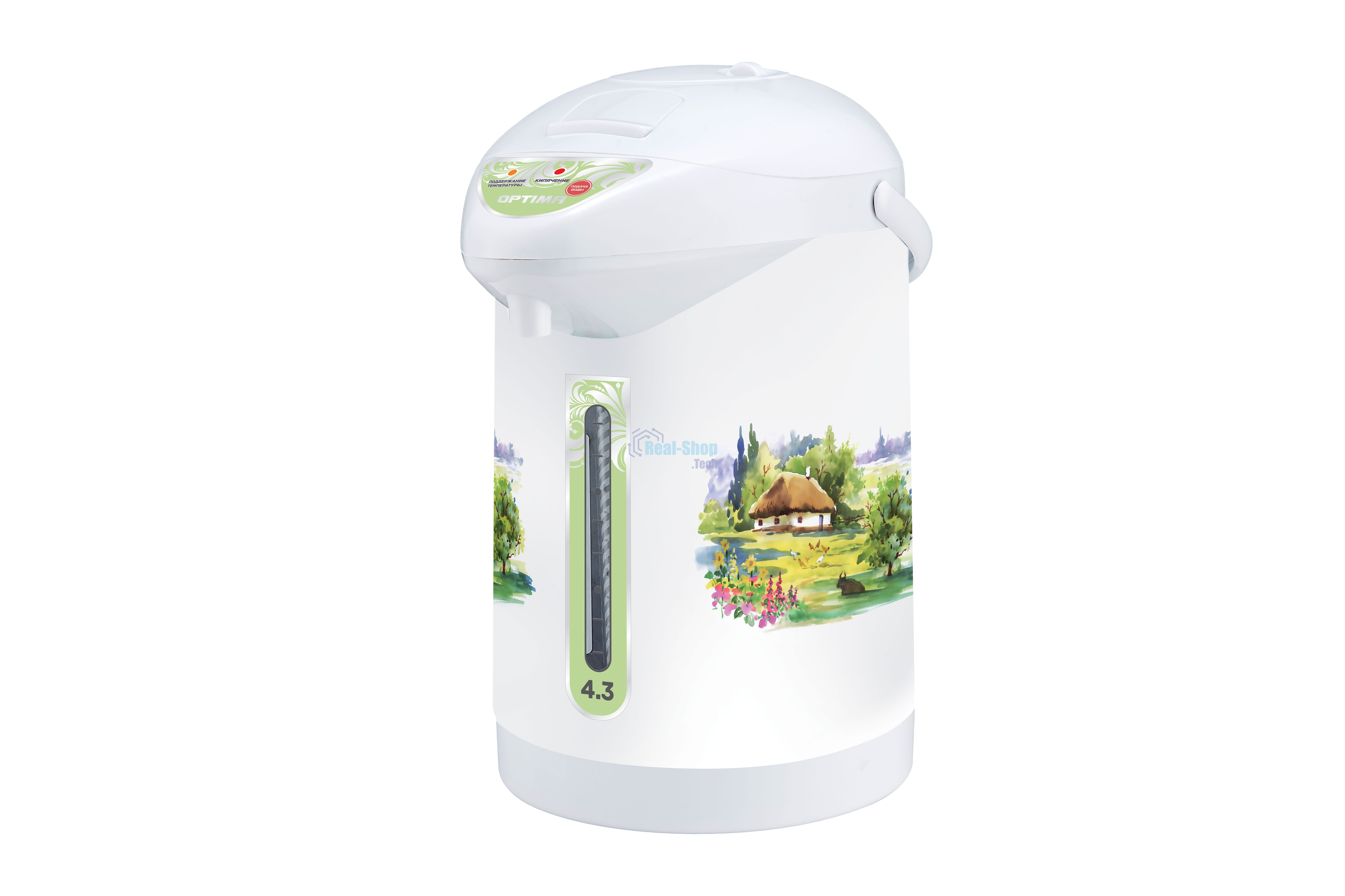 Термопот OPTIMA AP-433R (4.3л, 3 сп. нал. воды,бак из нерж.стали, белый пластик, 800Вт)