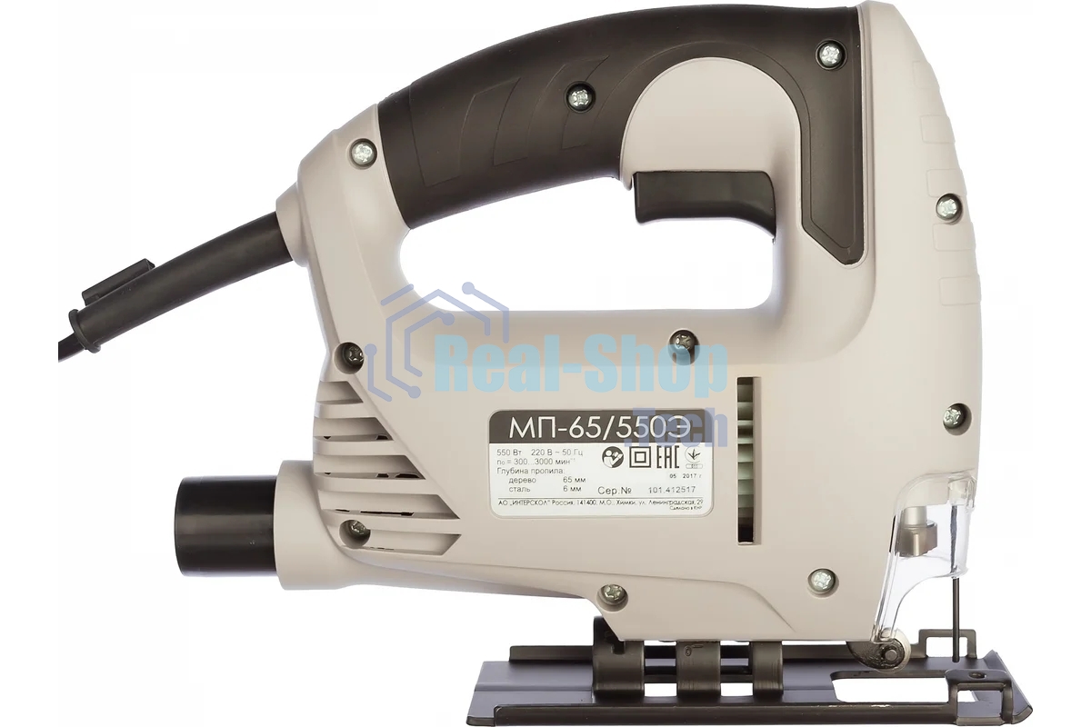 Лобзик электрический ИНТЕРСКОЛ МП-65/550Э 550Вт,3000х/мин,ход 19мм,маят,2.2кг 101.1.1.00
