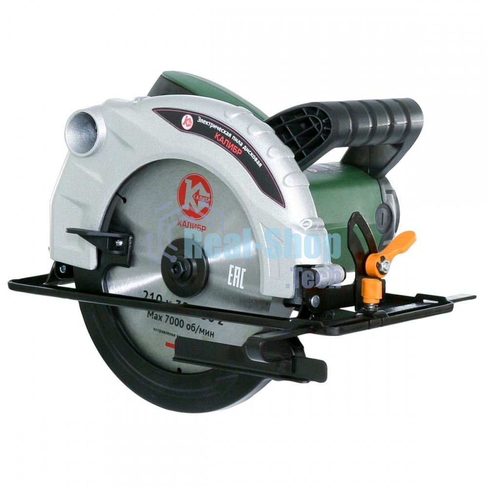 Пила циркулярная КАЛИБР ЭПД-1800/210 1800Вт, 4500 об/мин, глубина пропила 70 мм