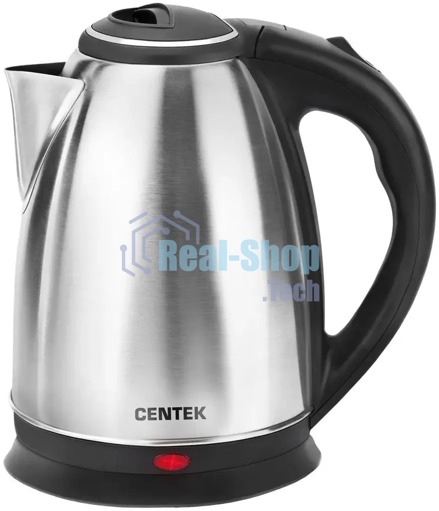 Чайник электрический Centek CT-0035 матовый, металл, 1,5 л, 2000 W, хромированная вставка на крышке