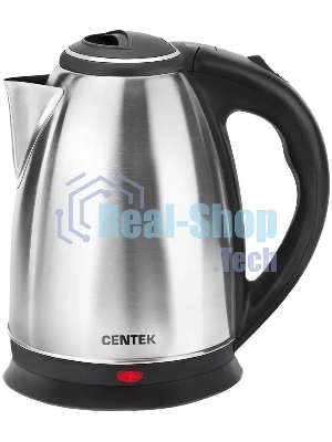 Чайник электрический Centek CT-0035 матовый, металл, 1,5 л, 2000 W, хромированная вставка на крышке