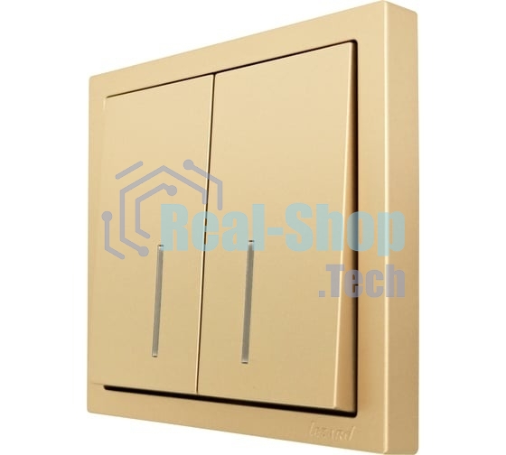 Выключатель LEZARD 704-3688-112QC 2-кл. с индик. СП ZIMA IP20 10А безвинт. зажим, зол.