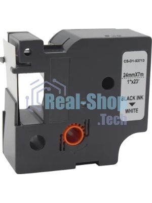 Картридж ленточный Cactus CS-D1-53713 24мм, черный шрифт, белый фон, 7м для DYMO Rhino Pro 6000, LM 500TS