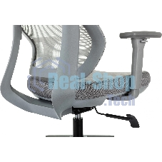 Кресло руководителя Бюрократ MC-G411N-H серый, сетка/ткань, с подголов. крестов. пластик, пластик серый