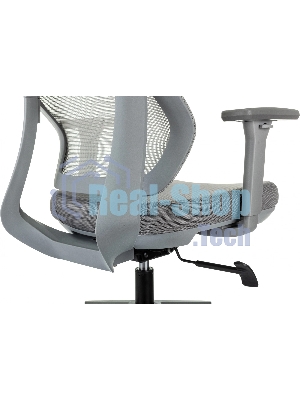 Кресло Бюрократ MC-G411N-H серый, сетка, подголовник