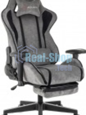 Кресло игровое Бюрократ Zombie Drift/F серый/черный, крестов. пластик, подст. для ног