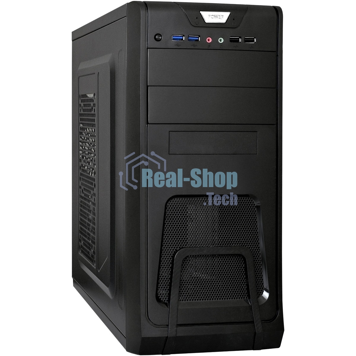 Компьютерный корпус ExeGate Miditower ExeGate CP-603 Black, ATX, (CP450W, 80мм), 2хUSB+2хUSB 3.0, Audio