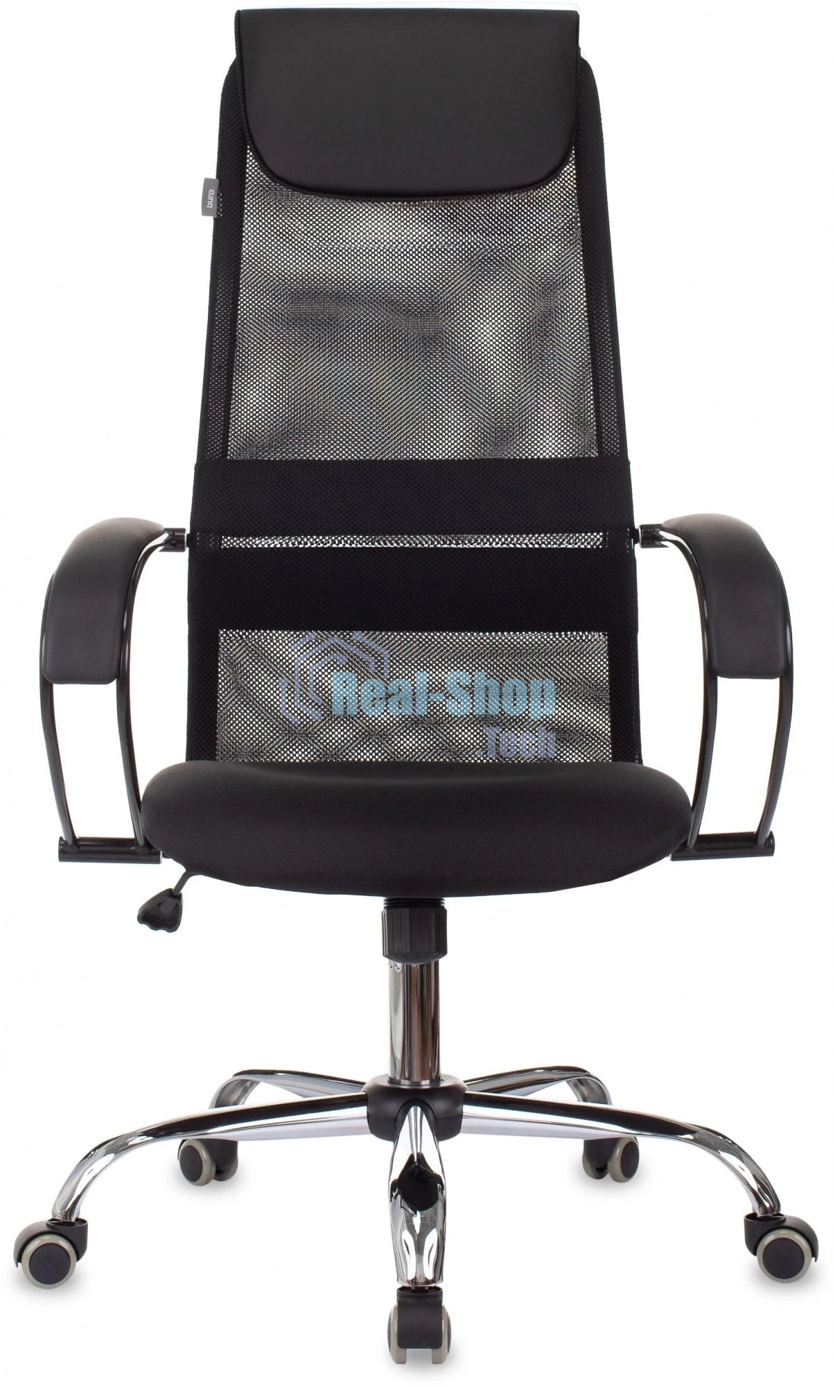 Кресло руководителя Бюрократ CH-607BS черный, сетка/ткань, крестов. металл хром