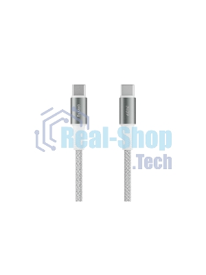 Кабель OLMIO MASTER, Type-C - Type-C, 60W 3A, 1.2м, тканевая оплетка, белый