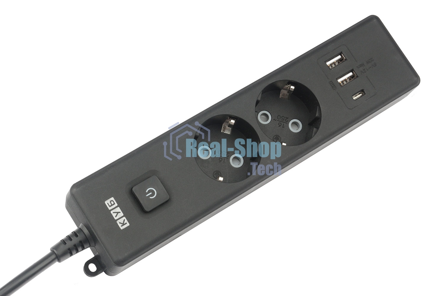 Бытовой удлинитель PowerCube, 2 р с/з вык.,3USB, 3500 Вт, 16А, 1.9 м, 3x1,0 черный PC-5B-2M