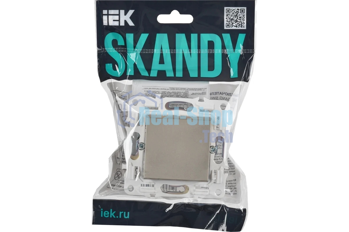 Выключатель 1-клавишный IEK SKANDY 10А SK-V01Sh шампань